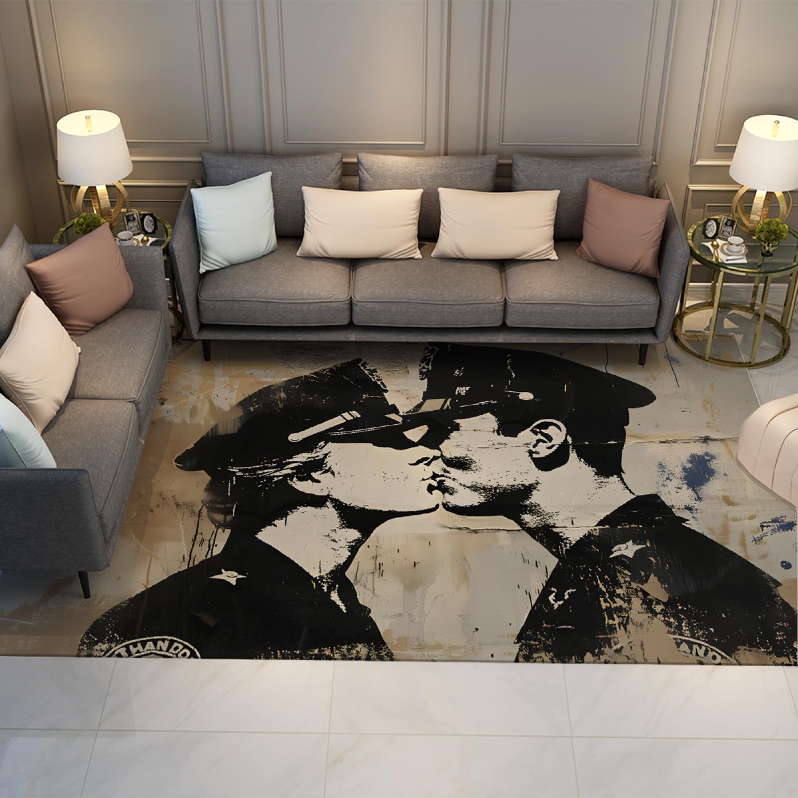 Tapis de Salon Esthétique Banksy pour Sublimer Votre Décoration Intérieure Moderne