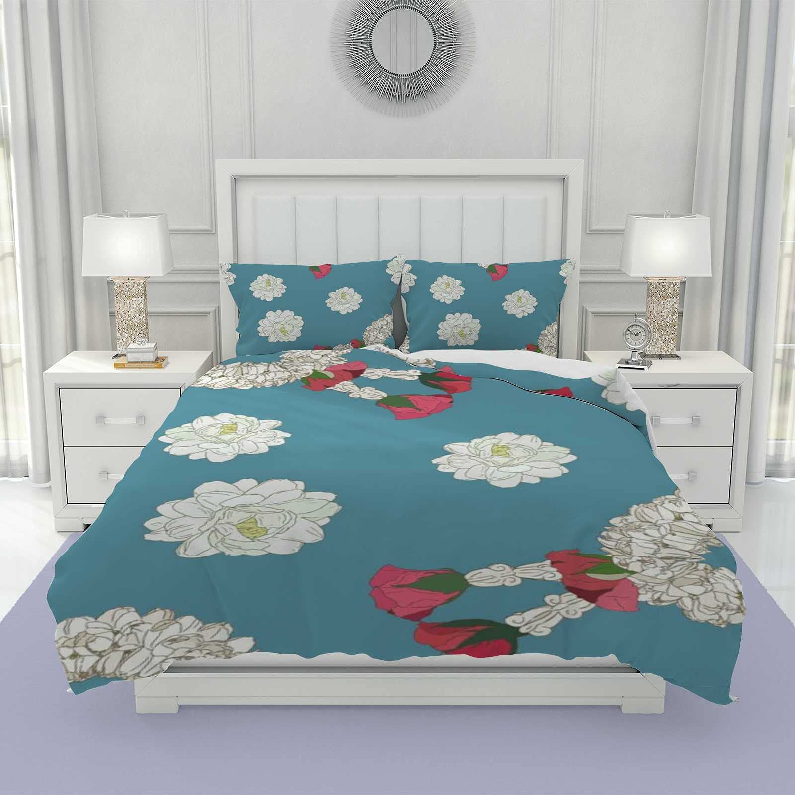 Housse de couette pour chambre à coucher et hôtel parure simple blanc