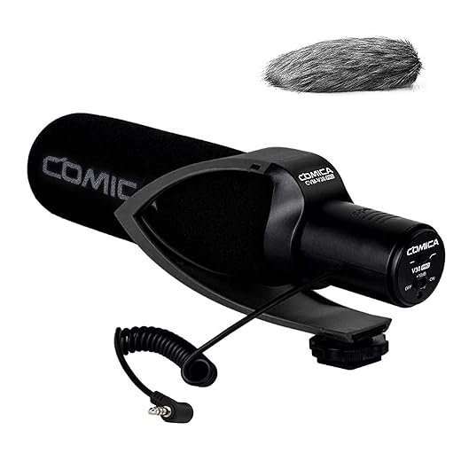 COMICA CVM-V30 Pro camera directionele condensatormicrofoon Shotgun video supercardioïde microfoon voor Canon Nikon Sony Panasonic DSLR camera met 3,5 mm jack (zwart)