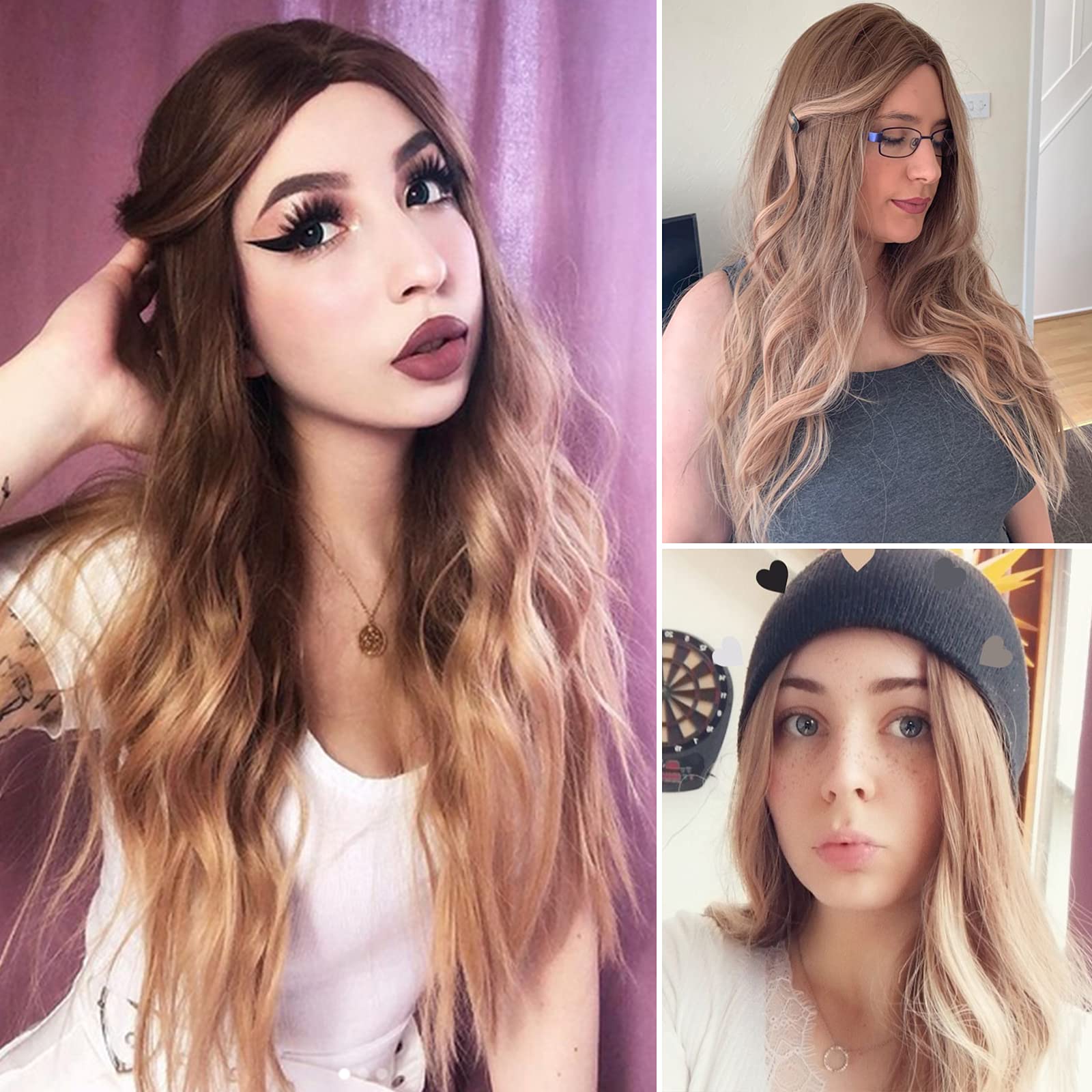Parrucca HAIRCUBE con riga in mezzo, capelli mossi e lunghi