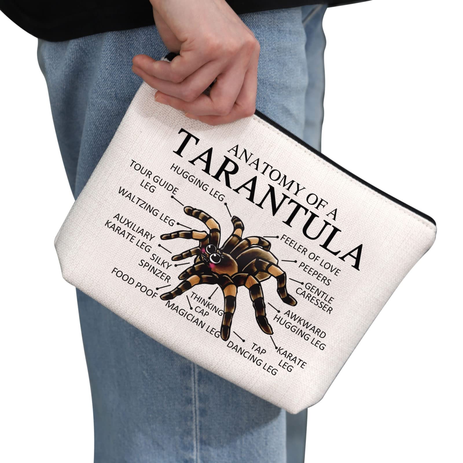 PYOUL Tarantulan Lover Gift Anatomy of A Tarantulan Makeup Bag Tarantula Mom Cosmetic Bag Tarantula Owner Gift Spider Lover Zipper Travel Bag (of A Tarantulan B) - Image 2