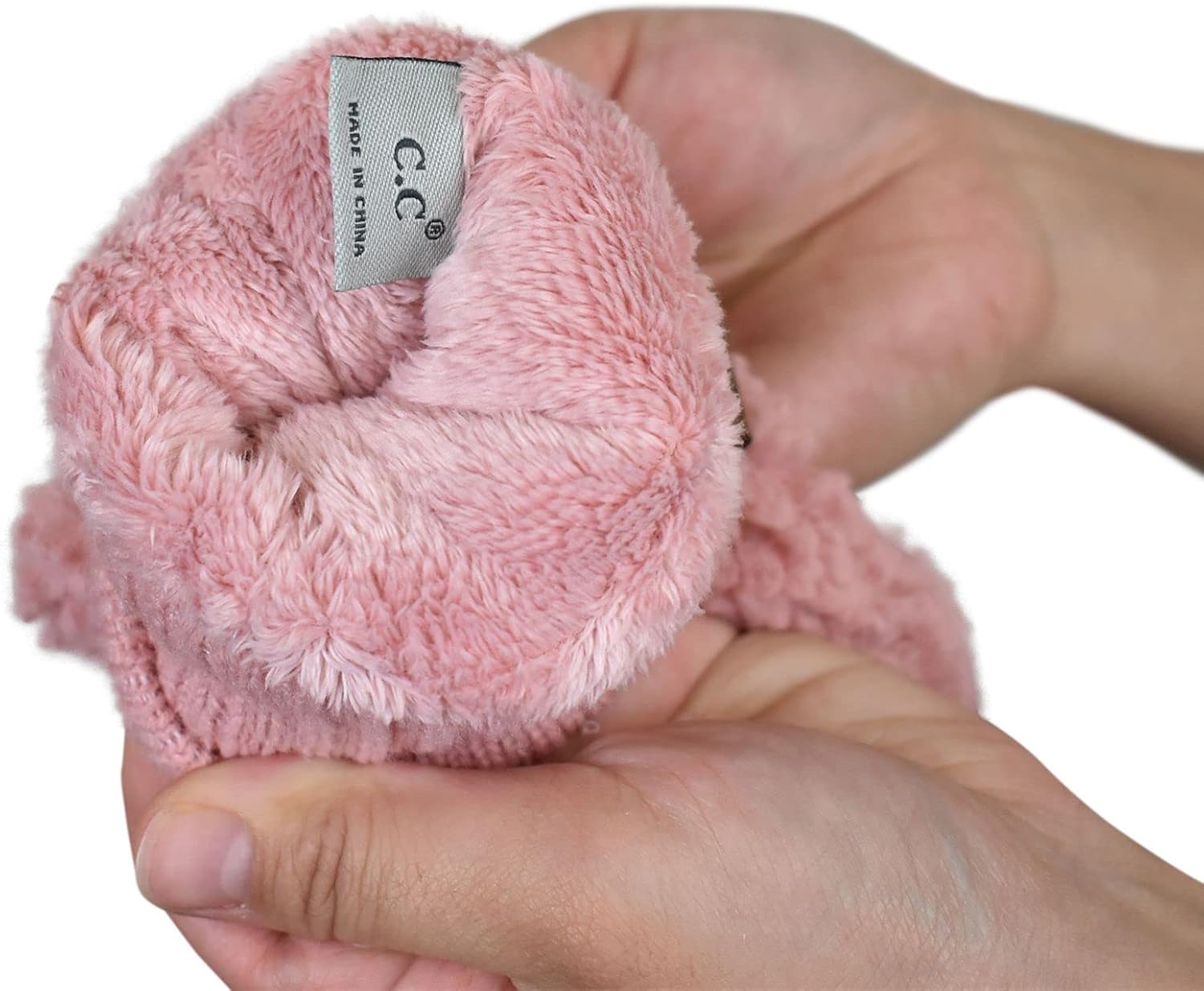 C.C Women's Faux Fur Wrist Length Fingerless Sherpa Lined Convertible Mittens Gloves - Image 3