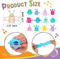 Vista 2 de Juguetes de marionetas de dedo de 80 piezas, lindos muñecos de monstruo, de goma suave, con patrón de monstruo y diablo, juguetes elásticos