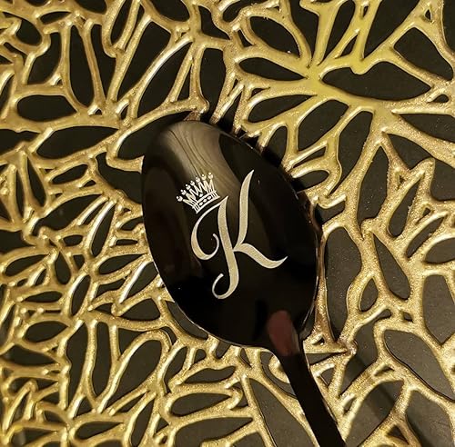 Miniatura 3 de Personalized name initial spoon Engraved stainless steel silver gold black spoon, Customized cutlery for adults kids, boys girls, Best Christmas