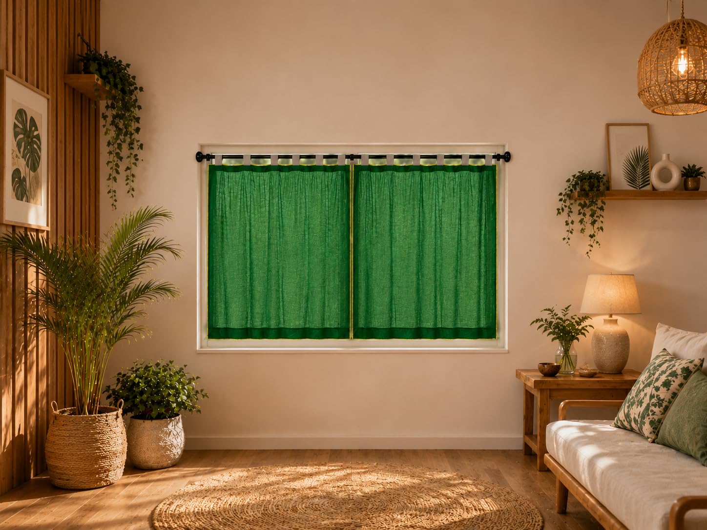 Bindian Green Curtain for Balcony | 90% Sun Shade Net | Parda for Sun Protection | Garden & Outdoor Shade Net Curtain | UV Protection, Privacy, HDPE Fabric (Green, 3FTX4.5FT, Pack of 1)-image-46