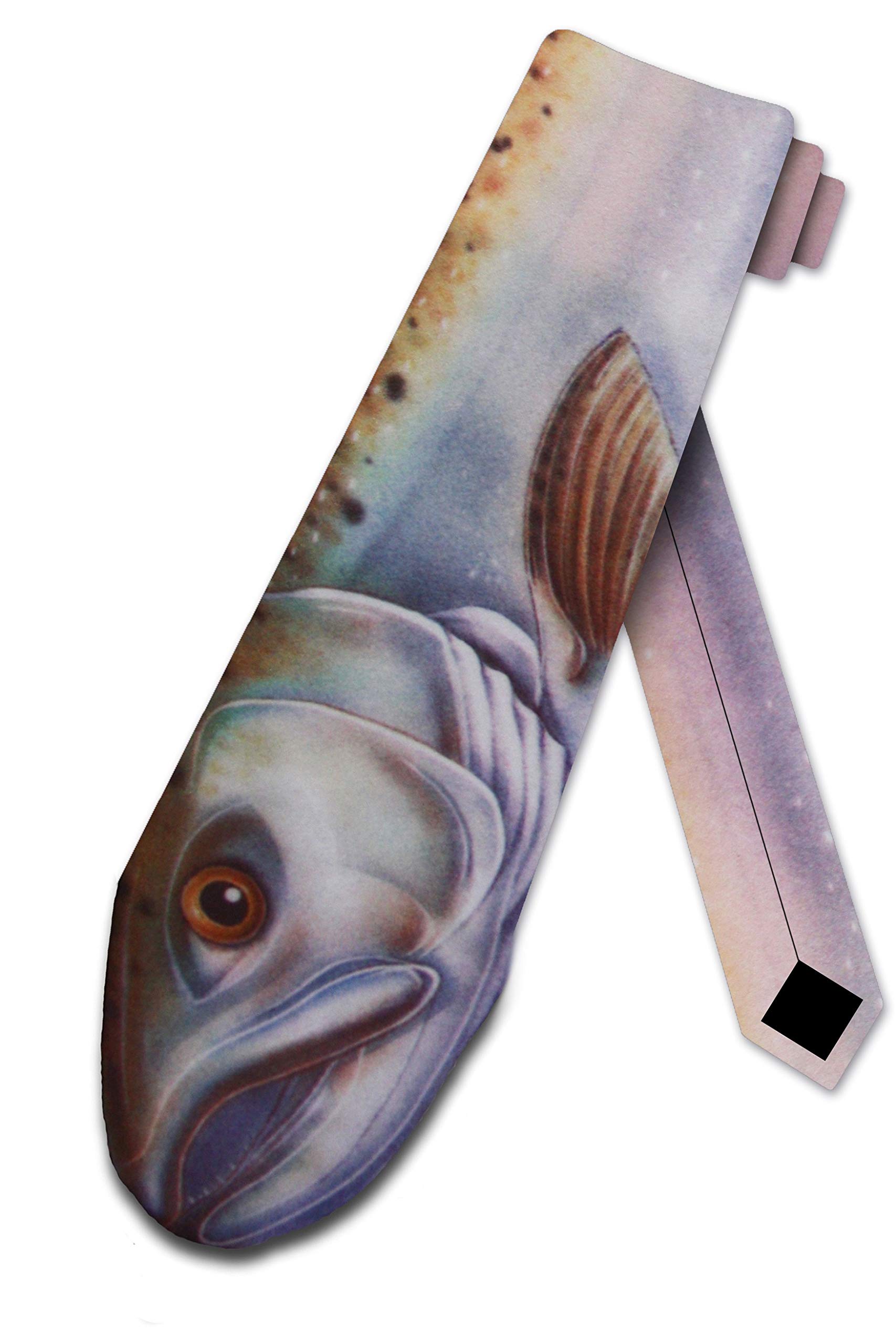Atourdealss Men's As Shown King Salmon Tie Fish Necktie By