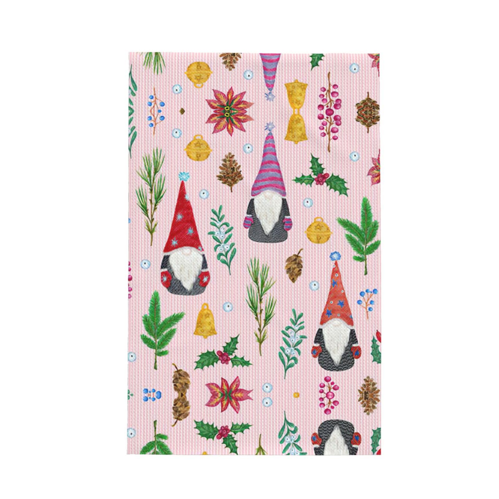 Xxahnbm Black Cute Gnome 1 Print Waffle Kitchen Towel,Absorbent Hand Towel