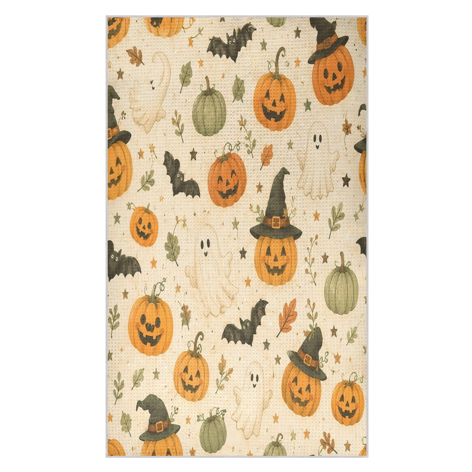 Lyeorm Beige Pumpkin Waffle Weave Kitchen Towels 18x30 Inch Soft Absorbent Microfiber Dish Cloths