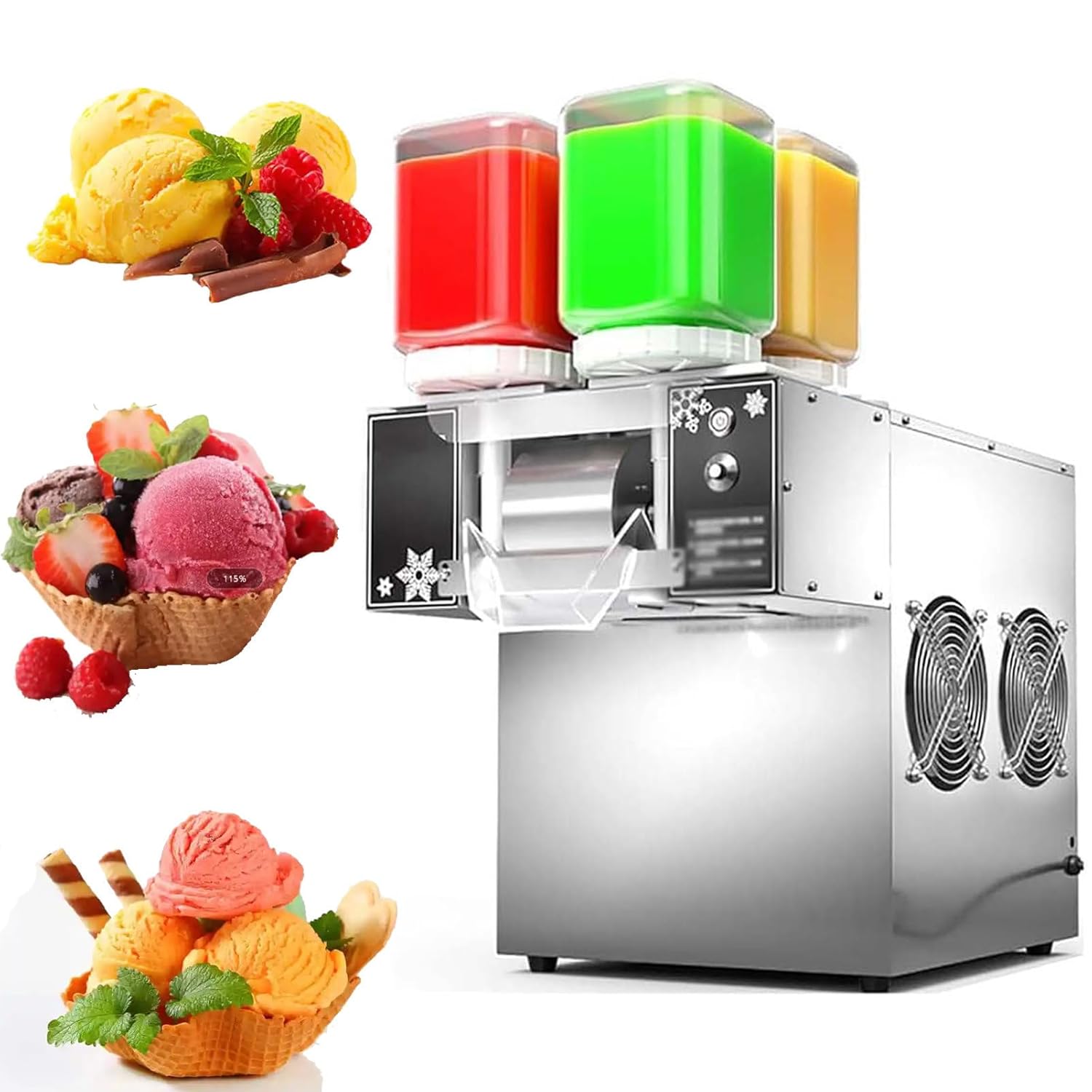 Commercial Snowflake Ice Maker,Korea Bingsu Machine Snow Ice Maker Shaver Machine Snowflake Ice Machine Continuous Ice Machine,1200W