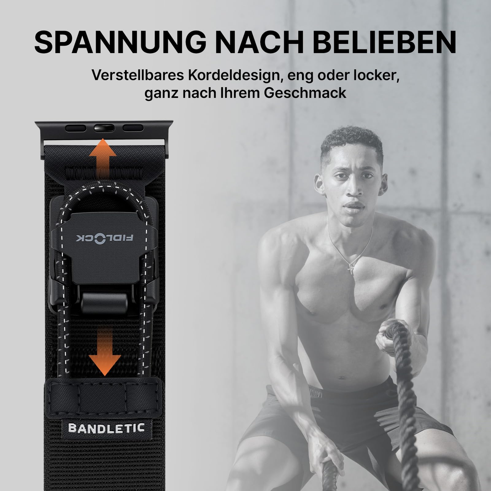 Bandletic Nylonarmband Kompatibel mit Apple Watch Ultra 3/2/1 Armband