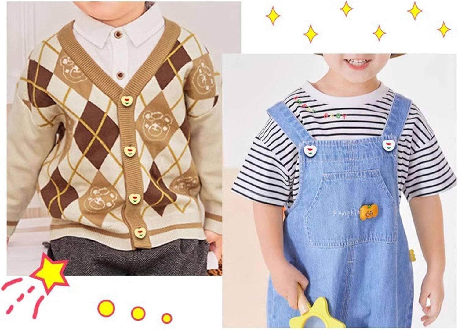 10 Pcs Small Buttons for Cardigans Novelty Shirt Buttons Flower Buttons for Baby Cardigans Plastic Buttons for Girls, Boys-B-18mm