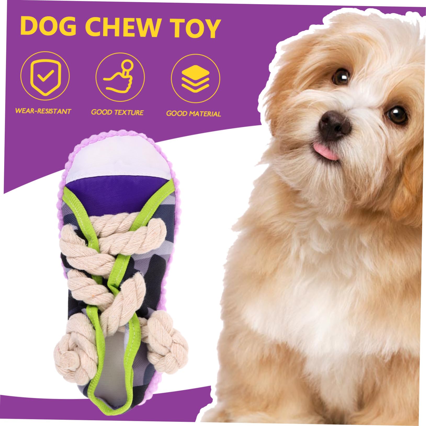 FRCOLOR Juguete para Perros Pequeños de Cuerda de Algodón Chirriante, Juguete para Morder y Masticar, Tamaño Mediano, Adecuado para Entrenamiento y Entretenimiento de Cachorros