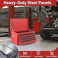 Vista 4 de Goplus Tool Box, 24” Steel Tool Chest w/6 Drawers, Top Tool Tray,Automatic Lock, Protective Liners, Handle, Smooth Ball Bearing Sides, Portable Tool