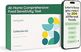 Everlywell Food Sensitivity Comprehensive Test - Learn How Your Body Responds to 204 Different Foods - At-Home Collection Kit - CLIA-Certified Labs - Ages 18 Plus
