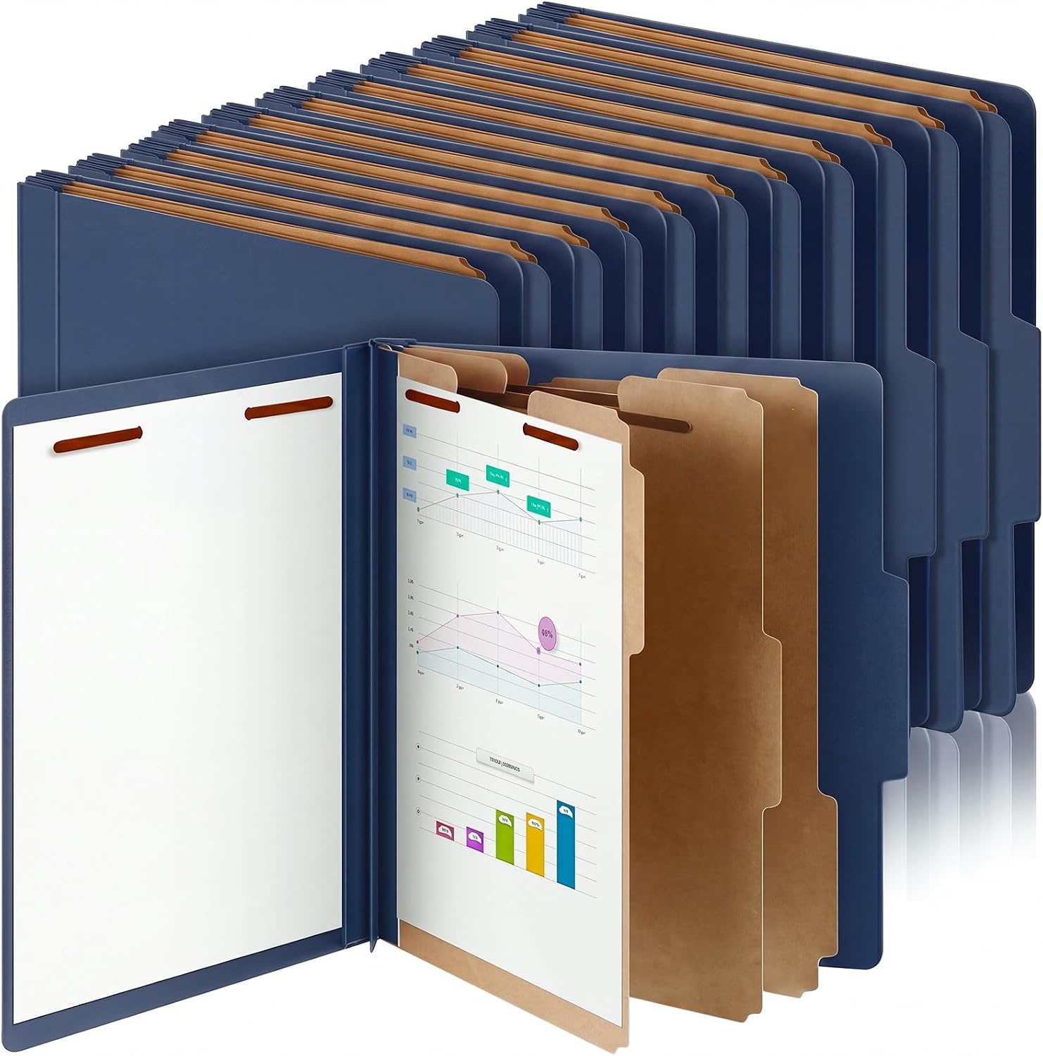 Amazon.com : AmazingSpark 48 Pcs 3 Divider Classification Folders Bulk ...