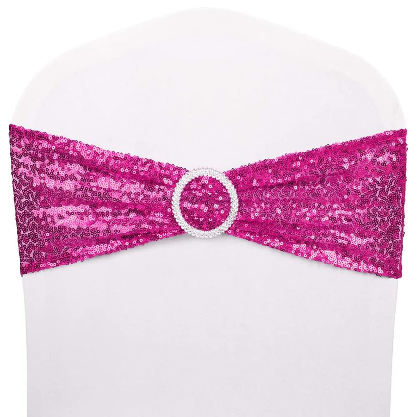 Stuhlschleifen, Stretch Hochzeit Stuhl Cover-Band, mit Schnalle Schieber Schärpen Schleife Dekorationen Stuhl Bezüge Stuhl Sitz Bezug Dekoration (20,Rosenrot)