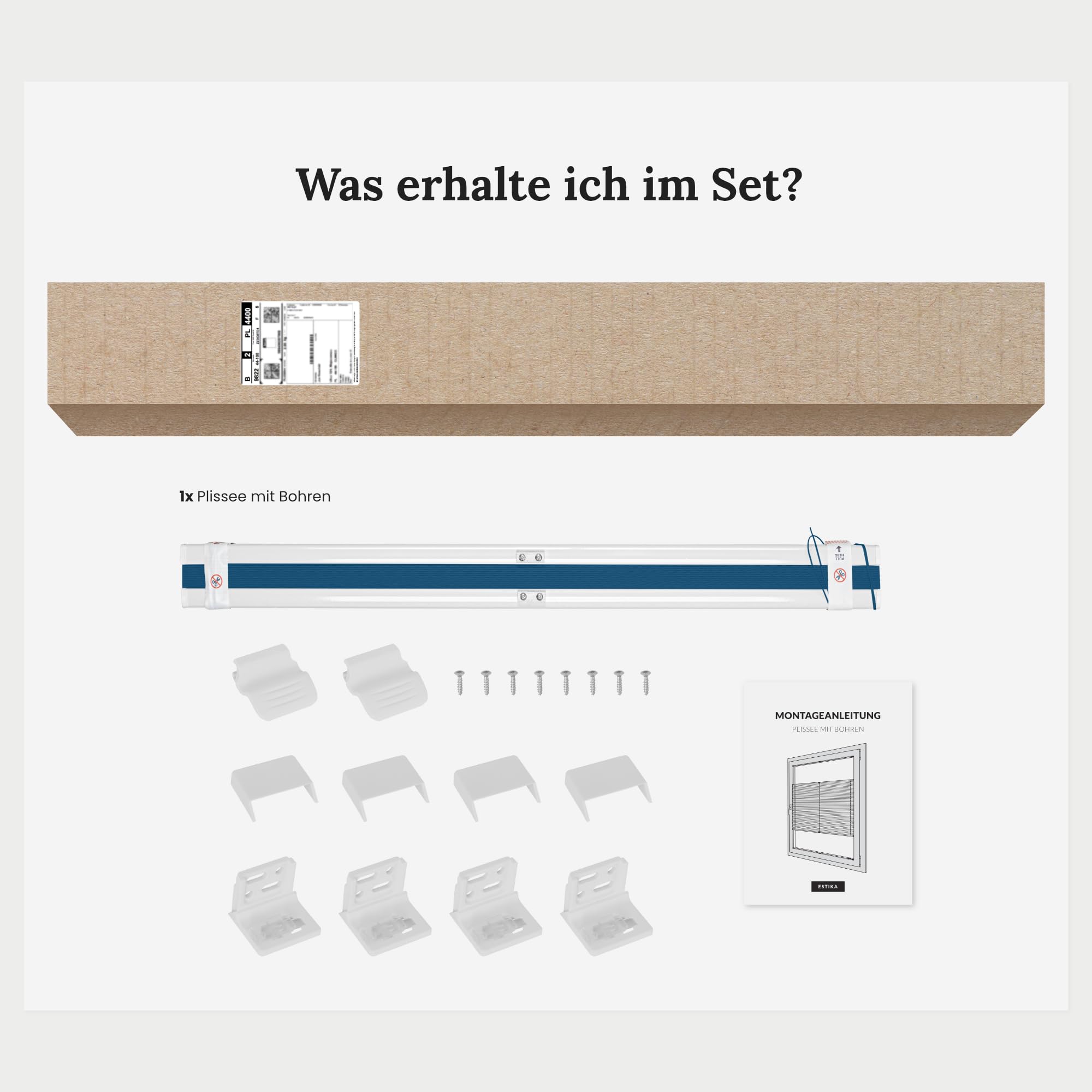 Estika Thermoplissee mit Bohren 85 × 150 cm – Dunkles Türkis – Verdunkelungsplissee zum Anschrauben für Fenster, Blickdicht, inkl. Montagezubehör