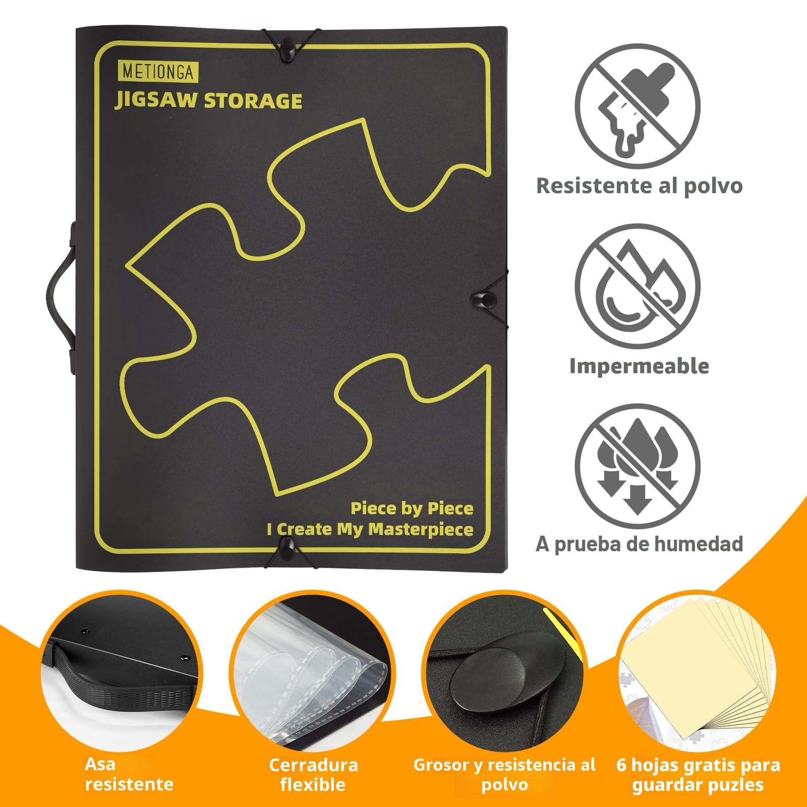 Carpeta de Almacenamiento de Rompecabezas para 1000 Piezas, Organizador de Rompecabezas de Gran Capacidad portátil, Guarda Puzzle con 25 Bolsillos, Accesorios Puzzle