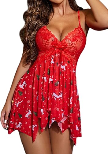 Avidlove - Babydoll para mujer, prenda ajustada de encaje, ropa de dormir, prendas estilo Boudoir, ropa intima femenina disponible en tallas