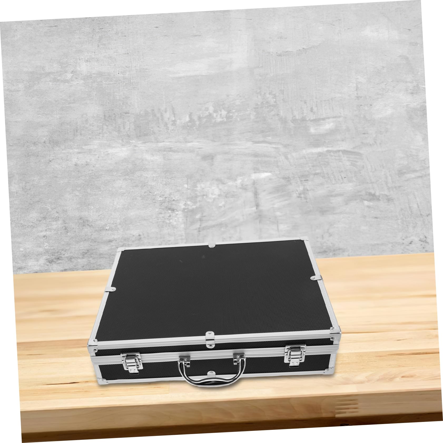 SOLUSTRE Caja De Almacenamiento para Micrófono con Interior Suave De Esponja Estuche De Aluminio Resistente Impactos para Eventos Al Aire y Transporte De Micrófonos