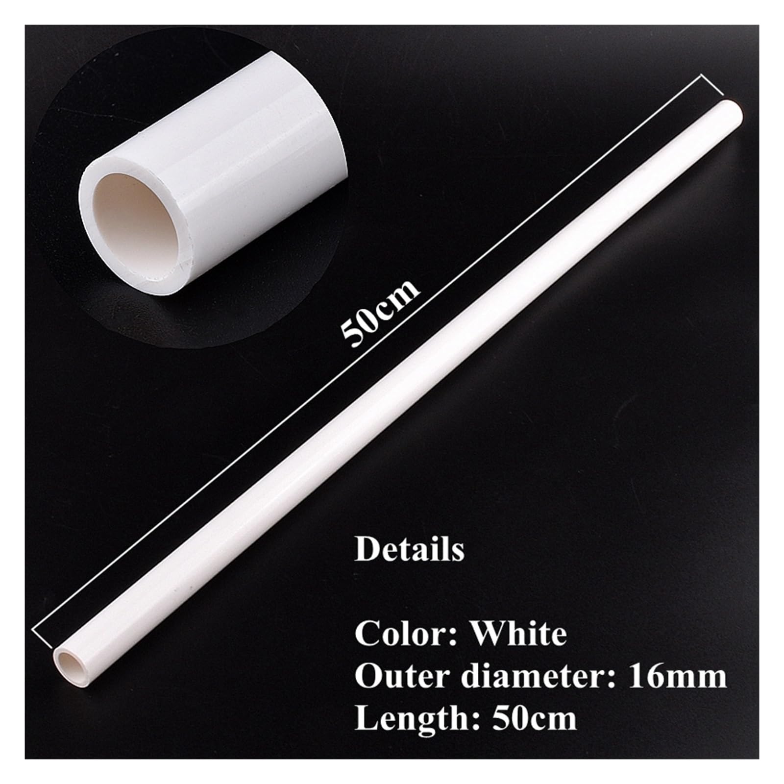 1~5 Pz Bianco 16mm Raccordi for Tubi Connettore Irrigazione del Giardino Diretta Tee Gomito Adatto per tubi da piscina(PVC Pipe Length 50cm,5Pcs)