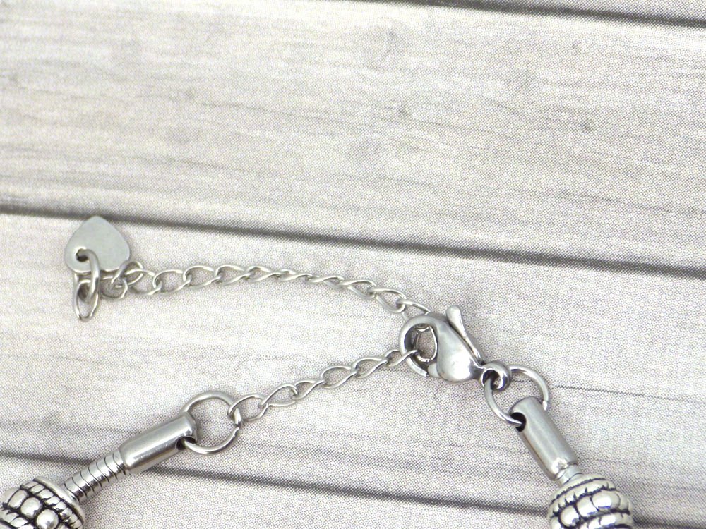 Pulsera de Charms de mujer Thurcolas Modelo Manhattan Acero Inoxidable con Cuentas de color Oro en Vidrio