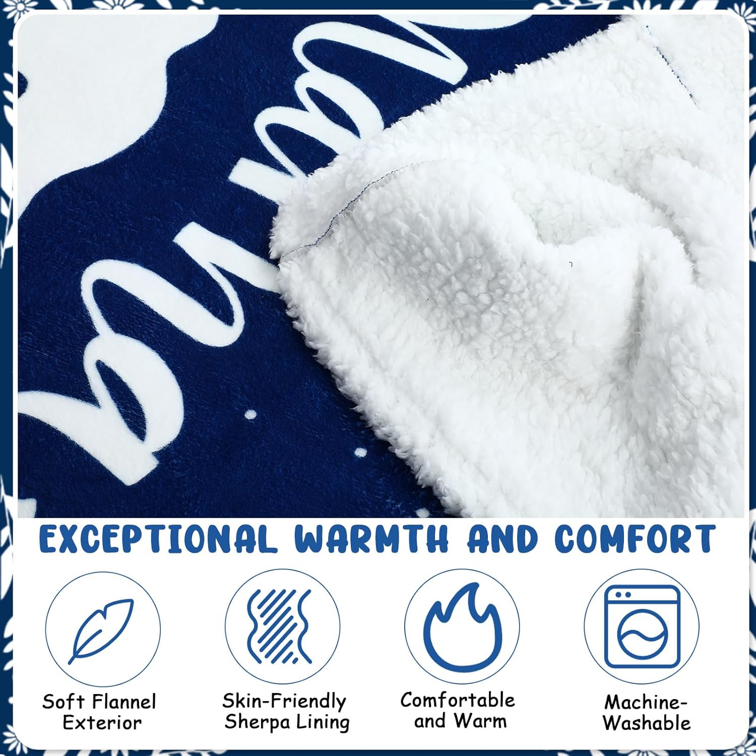 Christmas Wearable Blanket Hoodie Gifts for Mom Oversized Flannel Sherpa Fleece Hooded Blanket Mama Bear Cozy Warm Gifts for Christmas Mothers Day Birthday - Image 3