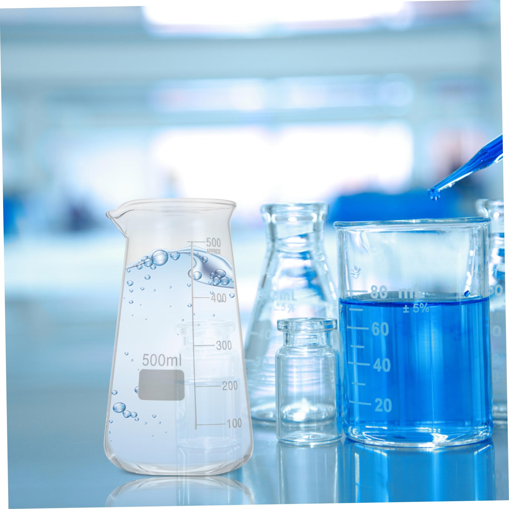 Ciieeo 500ml Laboratory Beaker Heat Resistant Glass Cup Accurate Measuring Tool for Lab Household Baking