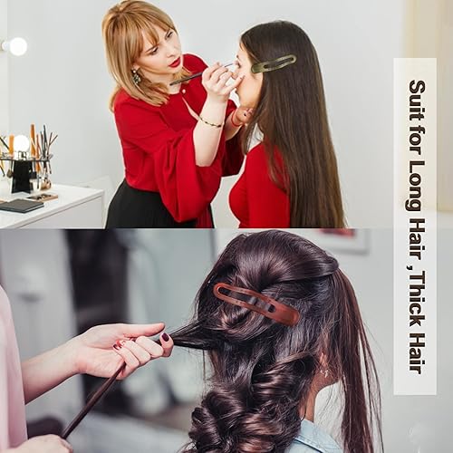 Miniatura 5 de Pinzas de corte de pelo de cocodrilo pastel, 8 clips monstruos con agarre antideslizante para peinar y diseño de pico de pato