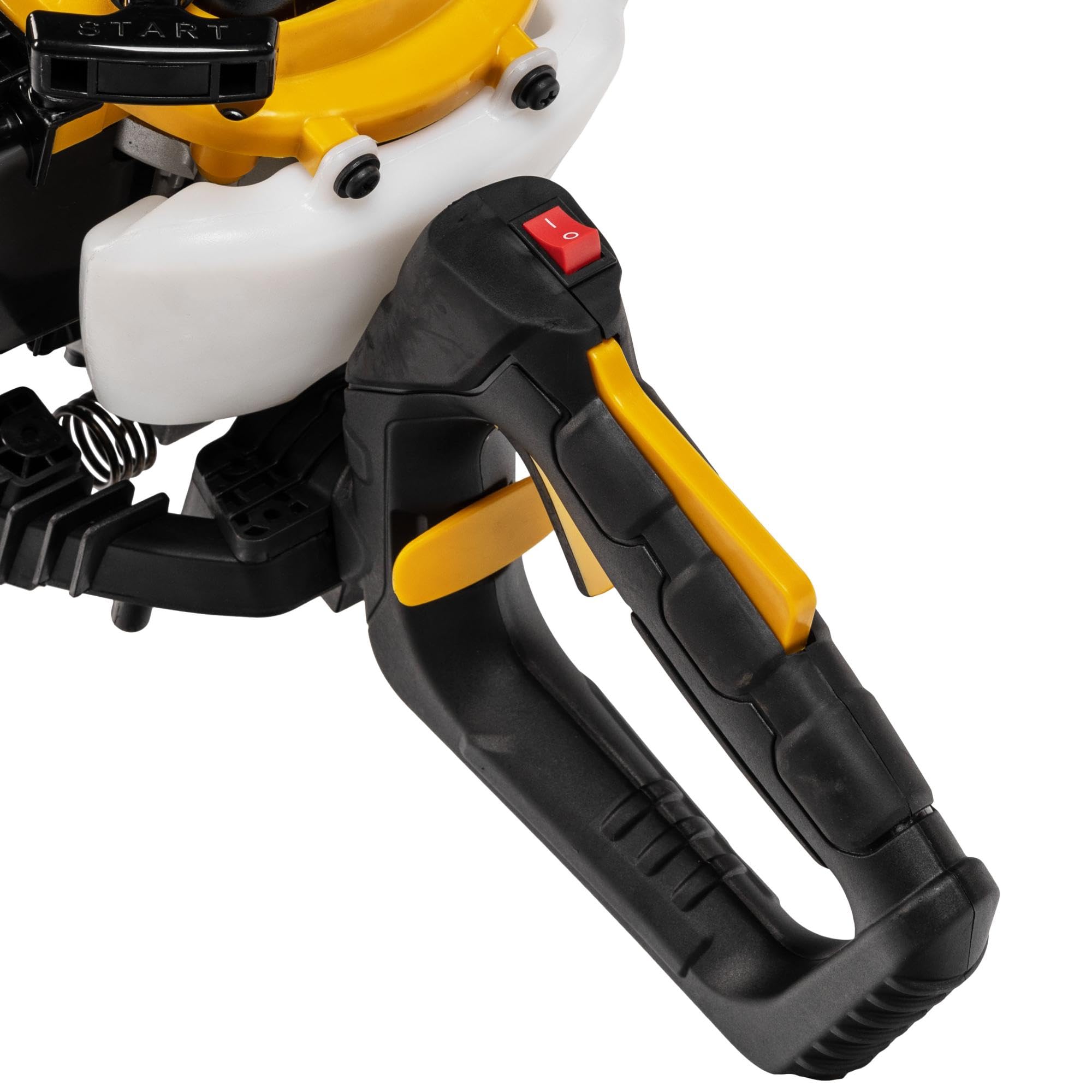 TEXAS Profi Heckenschere Benzin HTL2300 56cm Schnittlänge | 28mm Schnittstärke | 2-Takt | 23ccm Hubraum | 650W | Doppelklinge | Seilzugstarter | drehbarer Handgriff 180°