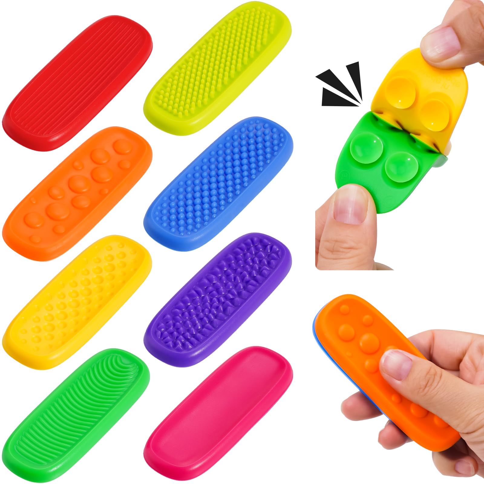 NiToy 8-Pack Silicone Fidget Toys for Kids & Adults, Textured Sensory Toys with Suction Cups for Stress Relief Focus, Anxiety