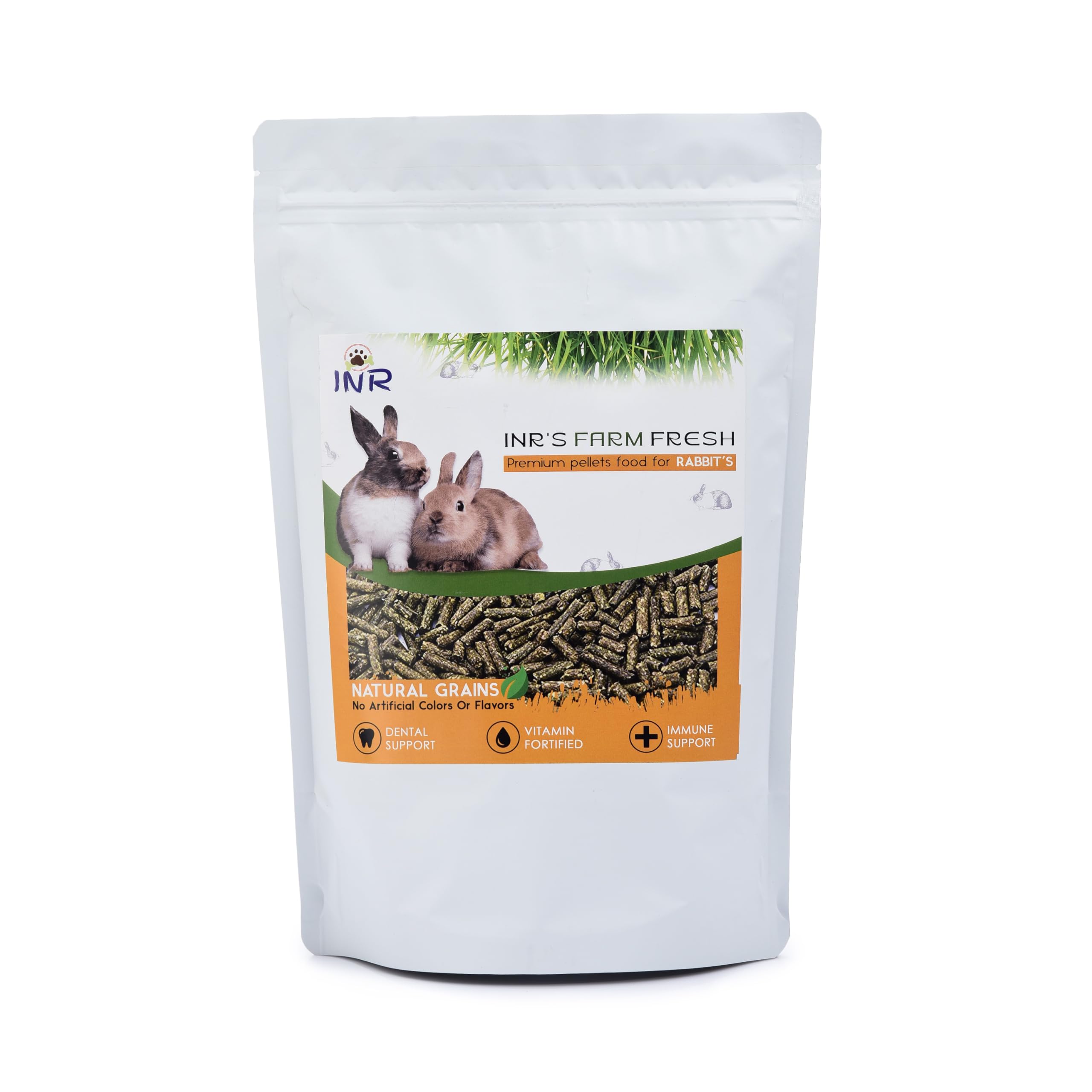 Premium Pellets Food for Rabbits (1kg) | Advanced Essential Nutrients and High Fiber Content for Small & Adult Rabbits | Food for of All Life Stages