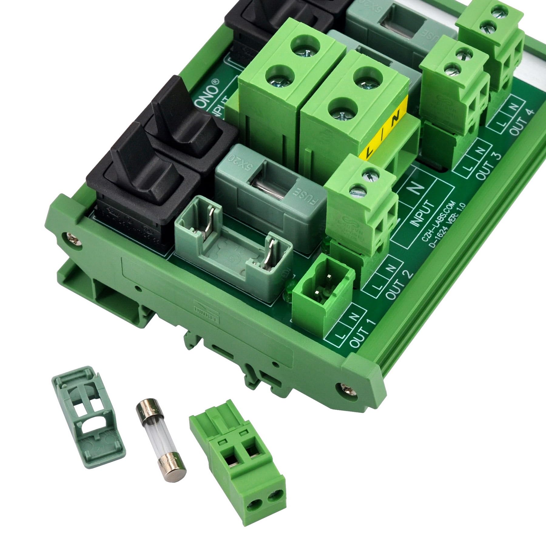 Screw Mount AC 24 - 250V 8 Channel Pluggable Side Wiring Terminal Block Power Distribution Fuse Module Hcdc Hd065rp
