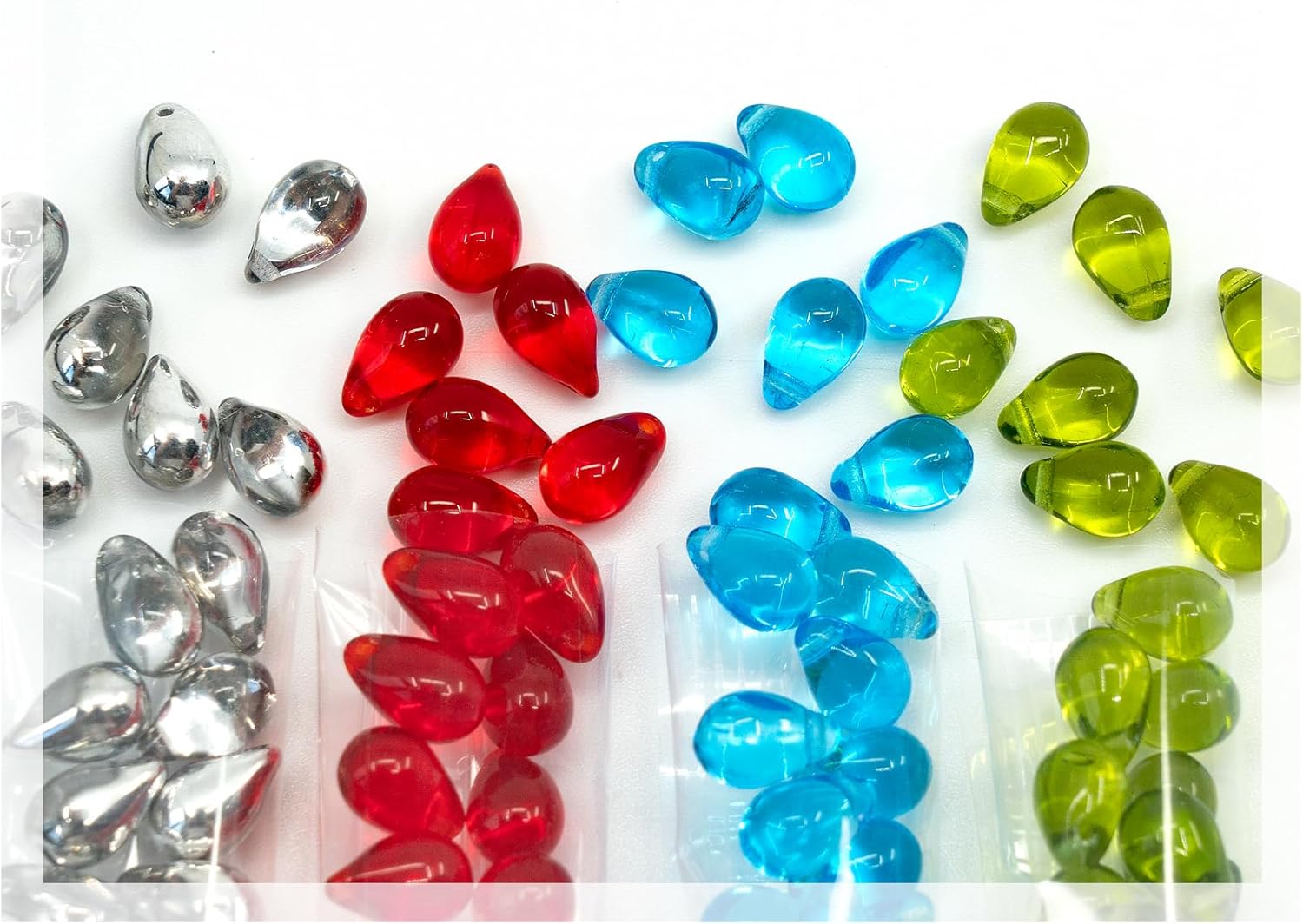 Teardrop Glass Beads for Jewelry Making Set 120+ Bead Kit