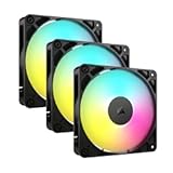 RS120 ARGB 120mm PWM Fans – Daisy-Chain Connection – Low-Noise – Magnetic Dome Bearing – Triple Pack – Black