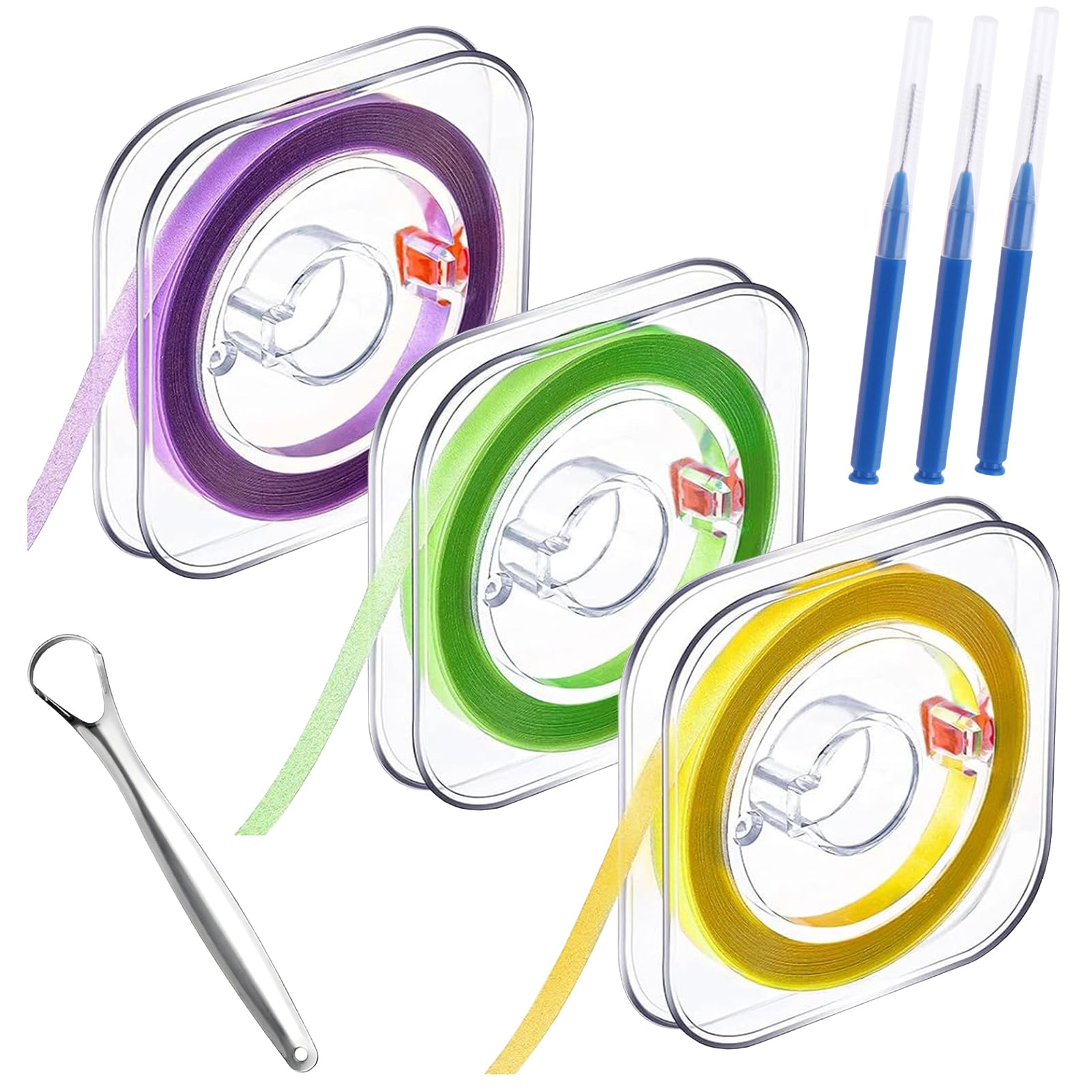Papel de Lija Interdental Tiras de Lijado Dental 3 Volúmenes para Limpieza Bucal