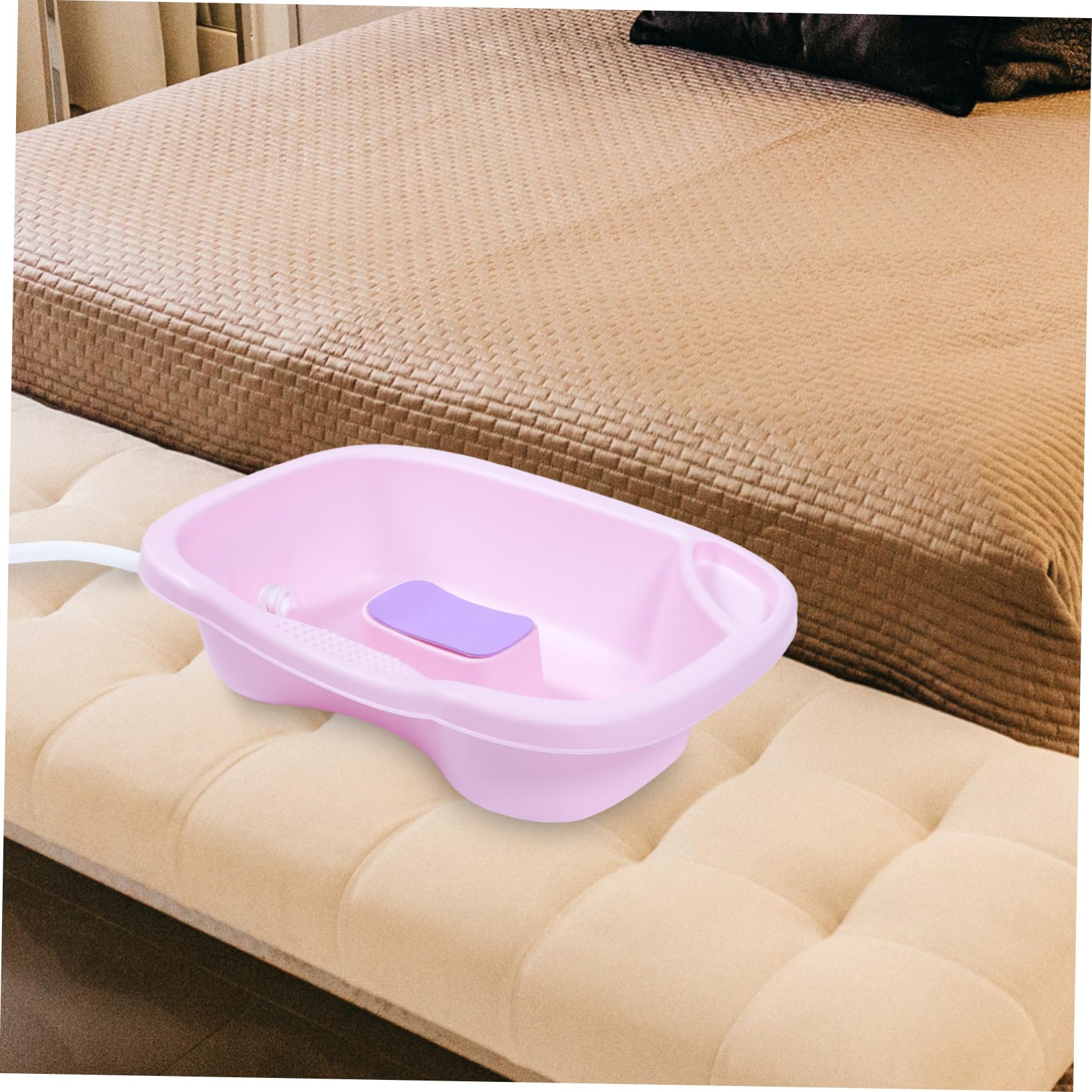 Gogogmee Flat Lay Shampoo Basin Portable Hair Basin Hair Bowl Shampoo Basins & Trays Inflatable Shampoo Bowl Shampoo Bowl Neck Rest Hair Wash Tub Hair Washing Tray for Kitchen Sink Buddy Pp