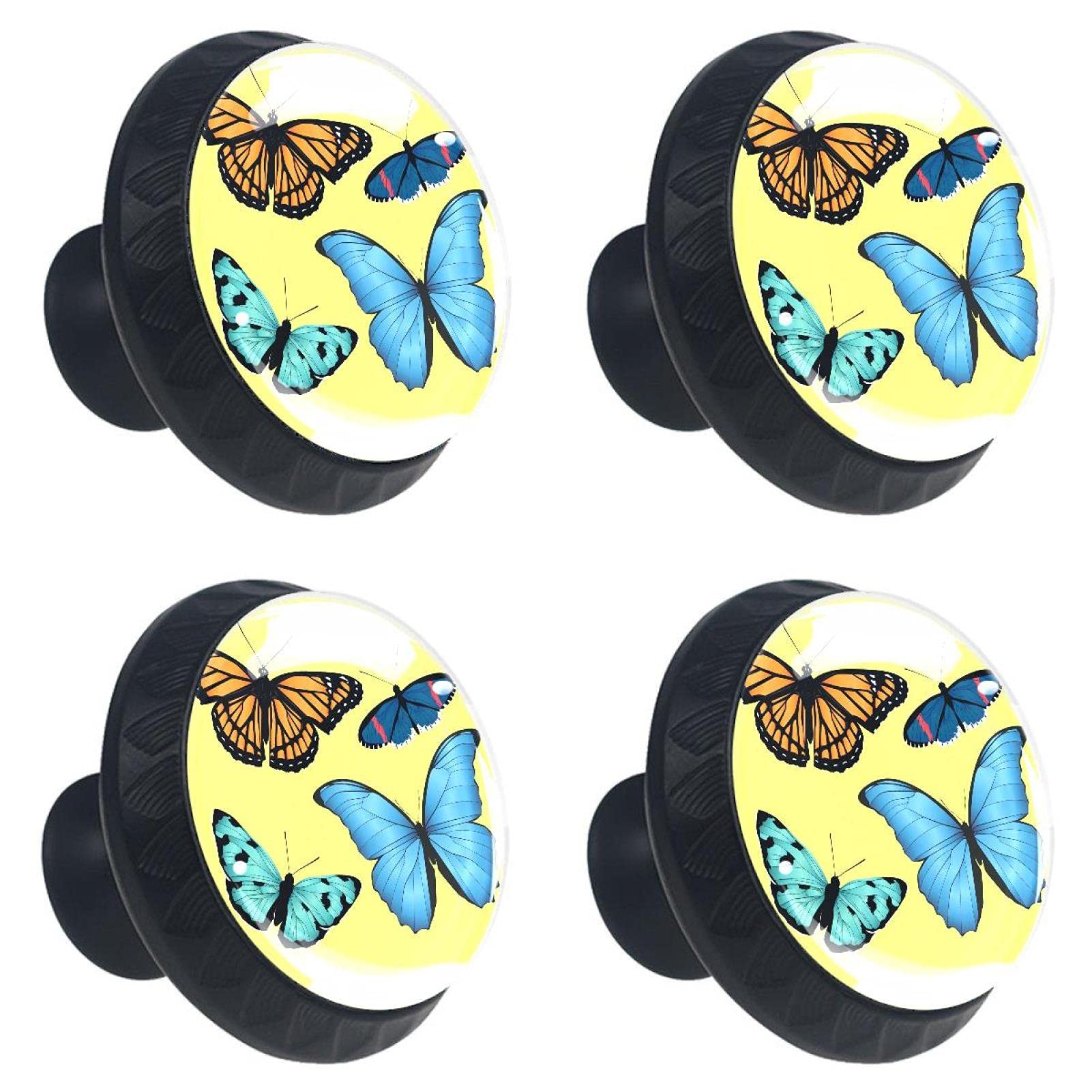Boutons de placard en verre jaune 30 mm pour remplacer poignées cassées