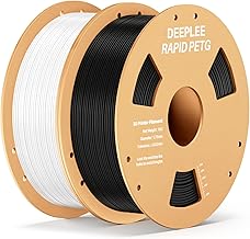 DEEPLEE Rapid PETG Filament 1.75mm Black/White 2KG, 3D Printer Filament Good Impact Resistance, High Speed Filament Material Speed Up to 600mm/s Fit for Most FDM 3D Printers