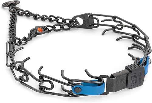 Miniatura 33 de Collar para Perro Herm Sprenger de Acero Inoxidable Negro con Hebilla de Liberación Rápida ClicLock y Inserción de Biothane Collar de Entrenamiento