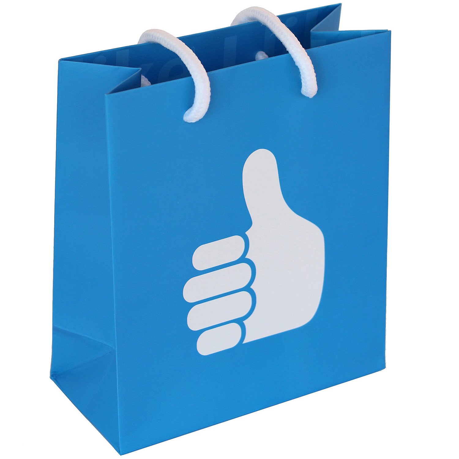 immi 5 Geschenktüten, Alternative für Geschenkpapier (Blau/Daumen hoch)