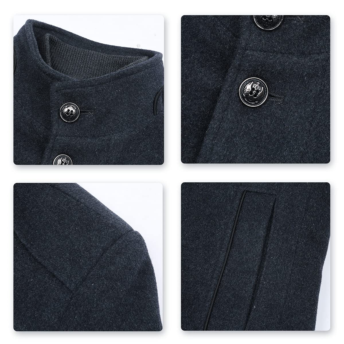 YOUTHUP Abrigo de Hombre 2 en 1 Elegante Invierno Trinchera Chaqueta de Negocios