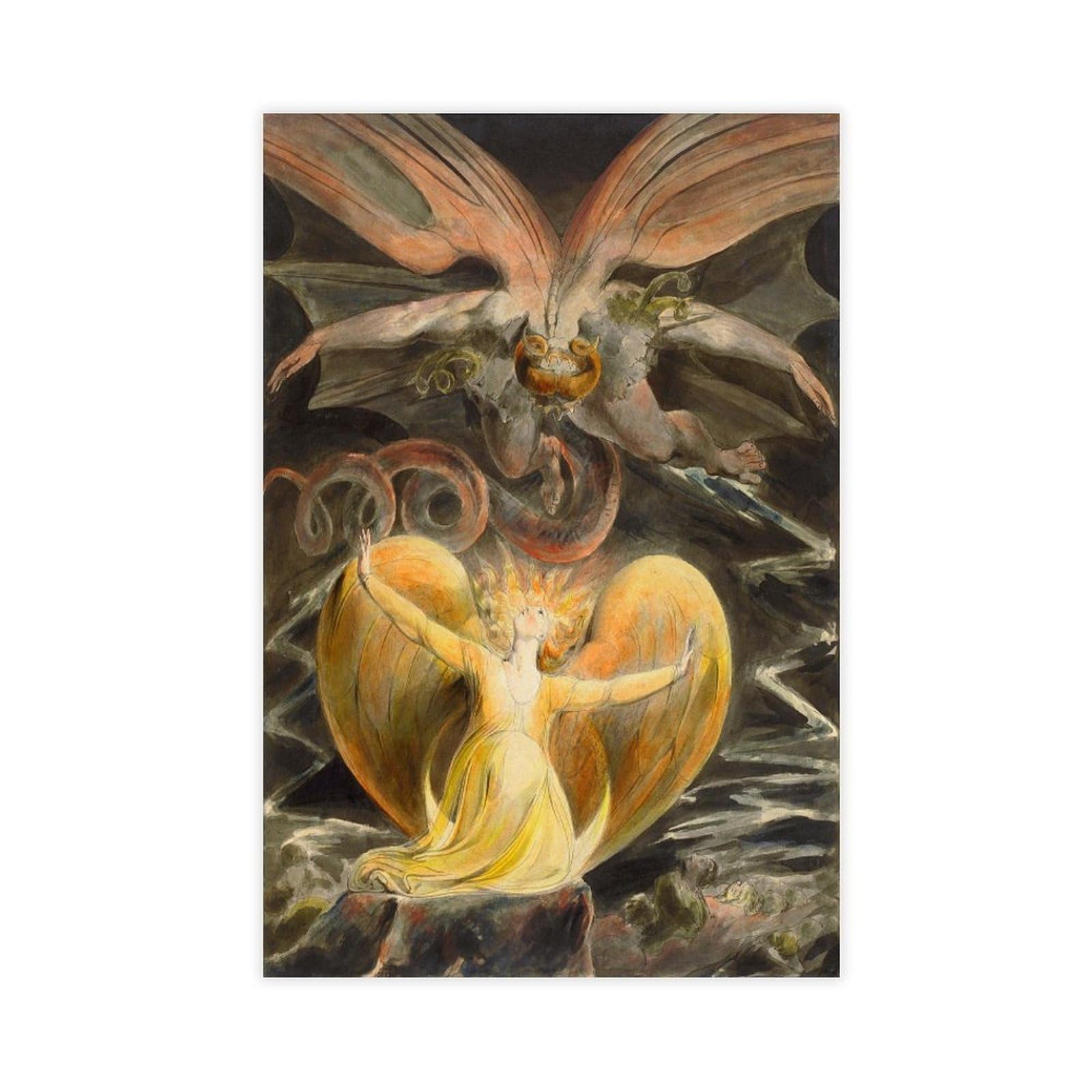 William Blake toile dragon rouge pour décorer un mur vide - 8
