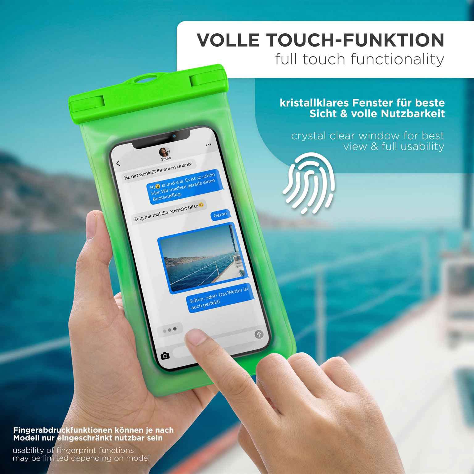 ONEFLOW Beach Bag For Google Pixel 6a Funda Impermeable Con Touch Y Cámara Ventana, Funda Subacuática Para Viajar, Natación Con Pulsera Y Correa Para Colgar, Naranja