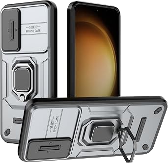 Mobile Phone Case for Huawei Pura 70 Pro+/Huawei Pura 70 Pro Support Car Holder Sliding Window Shockproof Protective Phone Cover for Huawei Pura 70 Pro Plus Military Cases Lens Protection Gray