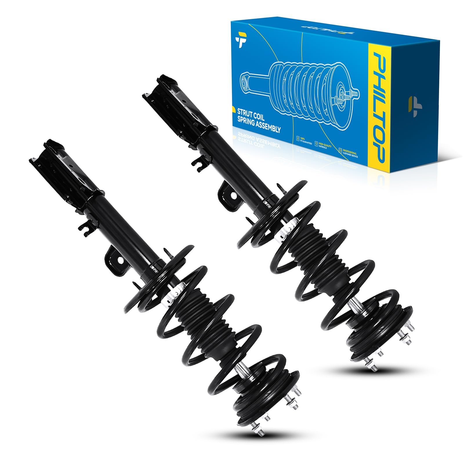 PHILTOP 2PCS Front Complete Struts Assembly with Coil Spring Fit for Ford