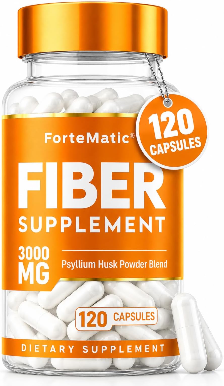 FLAWLESS FOR MEN Fibre Supplement 120 Capsules Psyllium Husk with Aloe Vera,Chia Seed & Flaxseed Powder Fiber, Gut Health, Cleanliness Constipation, IBS & Bloating Relief Soluble Fibre Pure Vegan.