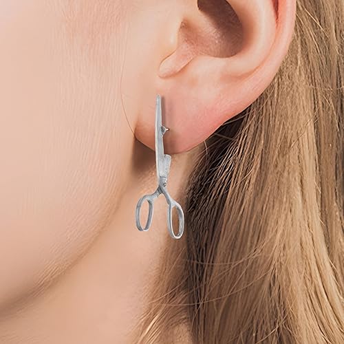 Miniatura 6 de Aretes de tijera vintage creativos para un estilo único y regalos navideños para mujer, Acero aleado, No es una piedra preciosa
