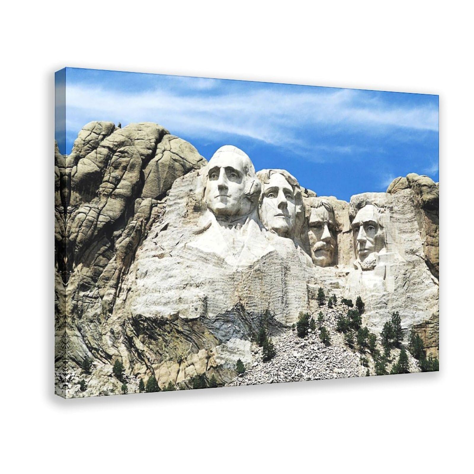 Qnvjqkdsi Frame Mount Rushmore Art Canvas Poster Wall Art Decor Print Picture Paintings For Living Room Bedroom Decoration 24" L X 36" W