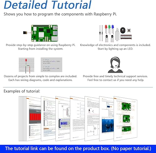 Vista 3 de Freenove Kit de inicio completo para Raspberry Pi 5 4 B 3 B+ 500 Zero 2 W, tutorial de 1170 páginas, código de procesamiento de arañazos Java Python